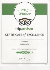 Certificato di eccellenza tripadvisor